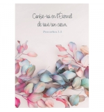 Carte Avec Verset Feuilles colorées sur fond blanc