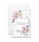Mini-carte double "Sincères Condoléances" Fleurs parmes et fleurs