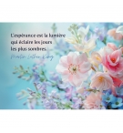 Carte Citation Bouquet de fleurs sur fond bleu