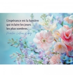 Carte Citation Bouquet de fleurs sur fond bleu