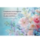 Carte Citation Bouquet de fleurs sur fond bleu