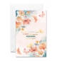 Carte double Joyeux Anniversaire Fleurs et Papillons