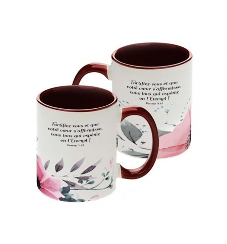 MUG BICOLORE FLORAL PSAUME 31.24