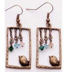 Boucles d'oreilles - Liberté verte ou rose