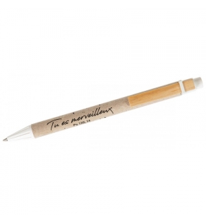 Stylo en carton recyclable "Tu es merveilleux"