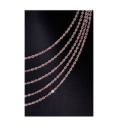 Chaîne gourmette 60cm - laiton/3µm Plaqué Or rosé