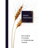 Carte double Sincères Condoléances - 12x17cm - envelop/cello