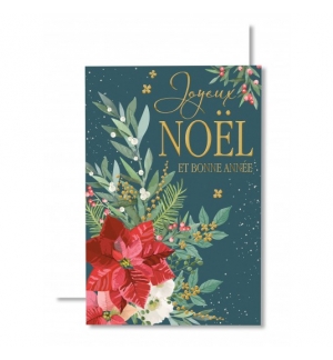 Carnet JN et BA Fleurs et branches sur fond turquoise
