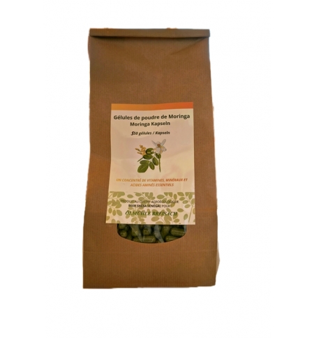 300 Gélules de poudre de feuilles de Moringa Oleifera - Agriculture régénératric