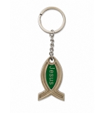 Porte-clés ichtus "Jesus" Vert
