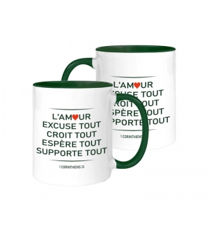 MUG BICOLORE TYPO 1 CORINTHIENS 13