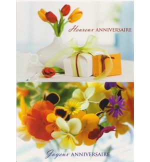 Carte "Anniversaire" - (paquet de 2 x 3 cartes)