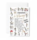 Carte Double Mariage Commandements de mariage coeurs dorés