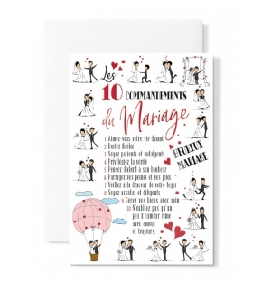 Carte Double Mariage Commandements de mariage coeurs rouges