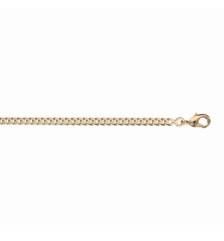 CHAINE GOURMETTE 2.5MM 50CM PLAQUÉ OR
