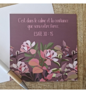 Carte Avec Verset Esaie 30 : 15