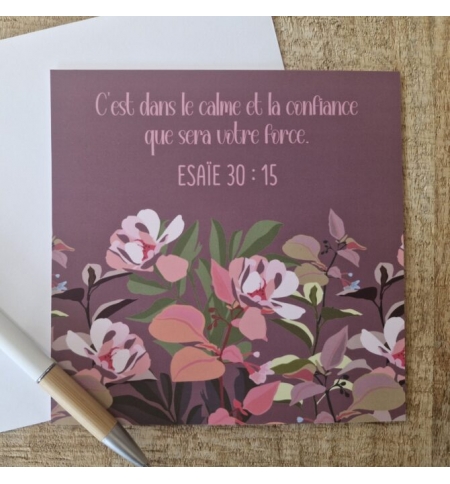 Carte Avec Verset Esaie 30 : 15