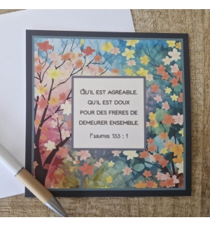 Carte Avec Verset Psaumes 133 : 1