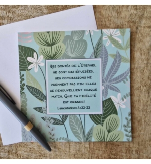Carte Avec Verset Lamentations 3 : 22-23