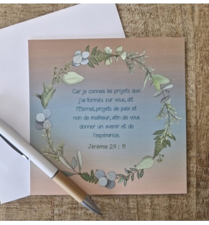 Carte Avec Verset Jérémie 29 : 11