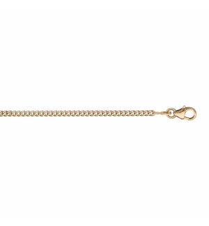 CHAINE GOURMETTE 2.1MM 42CM PLAQUÉ OR