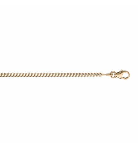 CHAINE GOURMETTE 2.1MM 42CM PLAQUÉ OR