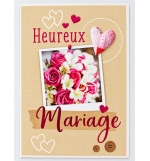 Carte Double Mariage Photo Roses