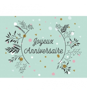 Carte Avec Message Branches et motifs sur fond vert