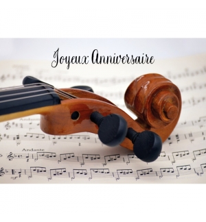 Carte Avec Message Violon et note de musique