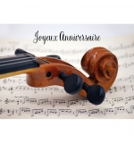 Carte Avec Message Violon et note de musique
