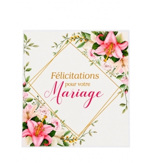 Carte Double Carré Félicitations pour votre Mariage