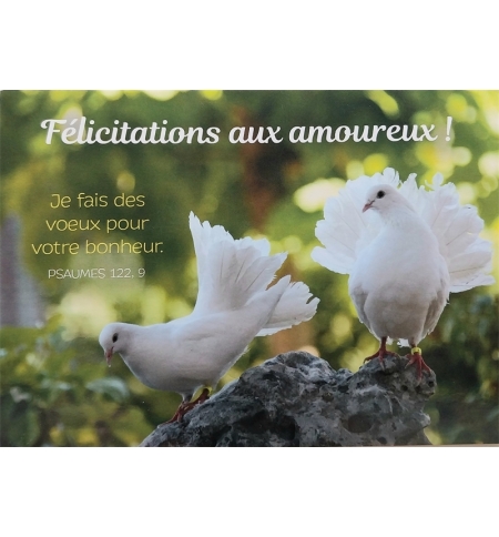 Carte Félicitations aux Amoureux avec verset