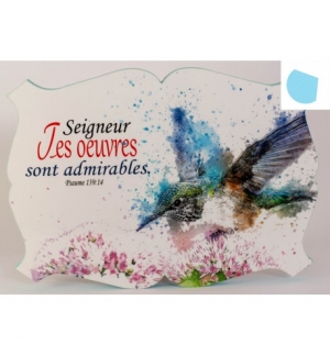  Cadre en bois "Seigneur tes oeuvres sont admirables" Ps. 139:14