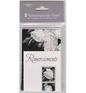 Cartes Condoléances Remerciements (paquet de 5 cartes)