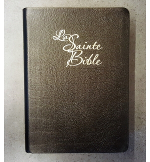 Bible Segond 1910, gros caractères, souple, tranche or, onglets, couverture cuir