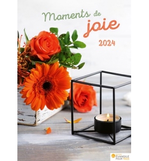 Calendrier moments de joie 2024 - 1 case par jour avec 12 photos de fleurs