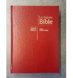 Bible NEG gros caractères, tranche blanche, couverture rigide grenat
