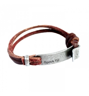 Bracelet - Parole et cuir 22 cm