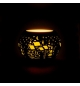 Bougeoir lanterne paysage hivernal noire en porcelaine