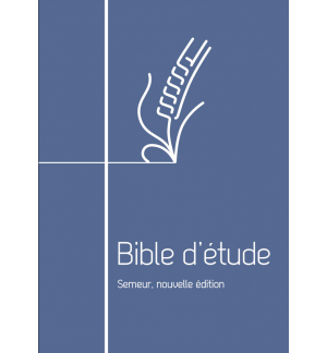 Bible d’étude Semeur Couverture bleue, tranche blanche, Fermeture glissière
