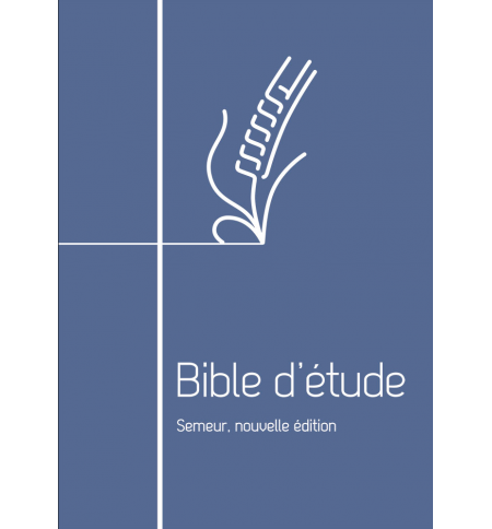 Bible d’étude Semeur Couverture bleue, tranche blanche, Fermeture glissière