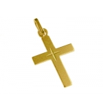 Pendentif croix lisse - Argent 925% Plaqué Or 3µm - 20mm