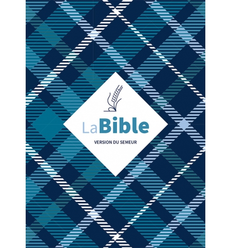 Bible, Version du Semeur 2015, textile souple tissu carreaux, tranche blanche