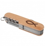 Couteau de poche en bois d'hêtre (11 fonctions)