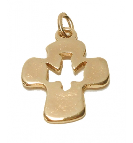 Croix pendentif avec colombe/doré - 27x18mm