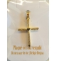 Pendentif croix coeur avec pierre zircone blanc - 20mm - Plaqué-or 3um
