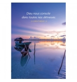 Carte "Condoléances" Carte Vb Barques sur la mer au soleil levant