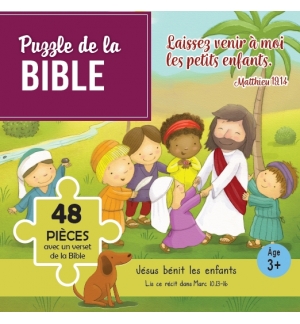 Puzzle Jésus bénit les enfants Laissez les petits enfants venir à moi - 48 pièce