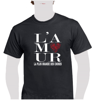 T-shirt unisexe "L'amour, la plus grande des choses" Noir
