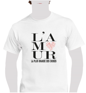T-shirt unisexe coton blanc "L'amour, la plus grande des choses" BLANC